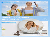 Handheld Mini Fan , 3-in-1 USB Rechargeable Portable Fan with Power Bank & Flashlight, Pocket V1107-HANDHELD MINI FAN (BROWN)