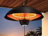 Devanti 1500W Electric Patio Infrared Heater Hanging Heaters Ceiling Mounted Remote RHP-CEH1-1500W-BK