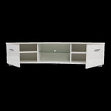 TV Cabinet Entertainment Unit Stand High Gloss Storage Shelf 140cm White V63-837811