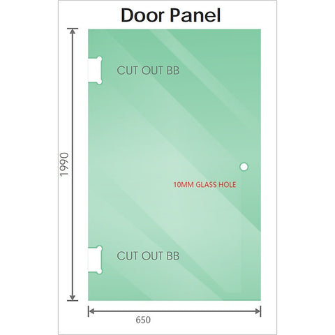 100x100cm Corner Frameless Shower Screen with Black Brackets and SS Hinges, Round Knob Handle V63-867481