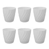 6pcs Plastic Flower Poting Plant Container Lightweight Plastic Planter for Home Balcony V1294-YM0901-3111240201712