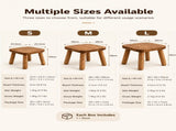 Versatile Solid Wood Small Stool and Mini Side Table with Rounded Square Top and Cylindrical Legs V1341-ZY-CDAYK5YM-S-NATURAL