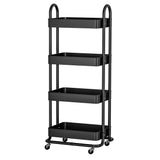 Artiss Storage Trolley Kitchen Cart 4 Tiers Black STR-B-4T-100-BK