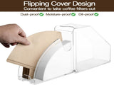Coffee Filter Holder With Lid - Acrylic Paper Dispenser Rack Storage Box Organizer, Damp-proof Fit V1258-DP02-C-1110