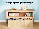 Keezi Kids Bookshelf 3 Drawers Storage Children Bookcase Toy Organiser Display Wooden FURNI-B-BOOK-STORAGE-WD