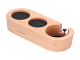 3Hole Coffee Portafilter Holder Wooden Tamper Stand Coffee Tamping Station with NonSlip Mat V1294-YM0901-3118210215711