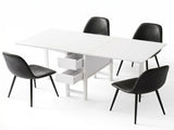Artiss Dining Table and Chairs Set 5pcs Foldable with 2 Drawers Black and White DSET-CHANGE-DIN-B04-BKX4