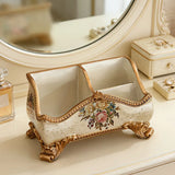 Natural Resin European Storage Box, Hand-Painted with Blooming Flowers A Practical Storage V1232-SNH-SZLMW-001
