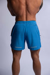 HARD HITTERS MEN'S PRO-TECH PERFORMANCE SHORTS MYKONOS BLUE SMALL V697-MENS-PRO-TECH-PERFORMANCE-SHORTS-MYKONOS-BLUE-SMALL