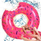 2pcs Pink Inflatable Giant Donut Raft Swim Ring Float Swimming Pool Beach Lounge Pink Coff 120CM V201-W12783371X2