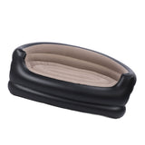 Inflatable Chair PVC and Velvet Water Proof Comfortable Portable Blow Up Couch for Outdoor Brown V1294-YM0901-3116240034912