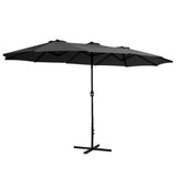 Instahut 4.57m Outdoor Umbrella Beach Pole Garden Tilt Black UMB-POLE-4-TR-BK