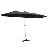 Instahut 4.57m Outdoor Umbrella Beach Pole Garden Tilt Black UMB-POLE-4-TR-BK