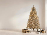 Christabelle 2.1m 7ft Silver Tinsel Christmas Tree Pre Lit Warm White LED Retro Artificial Indo 112_WFLR7