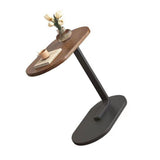 Sofa Side Table Modern Simple Portable for Living Room Bedroom Walnut Color Black Frame V1294-YM0710-3116230019811