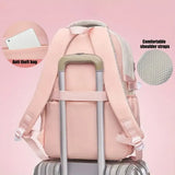 Lightweight Youthful Spine-Protecting Backpack Oxford Fabric Water-Resistant Large Capacity, V1232-SJB-SB-001