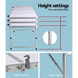 Weisshorn Folding Camping Table 240CM Portable Outdoor Picnic BBQ Aluminium Desk CAMP-B-T-MDF-240