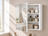 Levede Bathroom Mirror Cabinet Wall Mounted 45cm Adjustable Shelves White BATH1034-AU