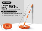 Orange 21&deg Curved Car Wash Mop and Snow Scraper with 180&degRotating Detachable Pole & 2 x Extra Large V888-ELOSUNG52116
