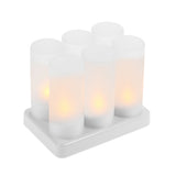 Rechargeable LED Flickering Flameless Candles Tealight Candles Lights with Frosted Cups Charging V1294-YM0901-H19839UK-6