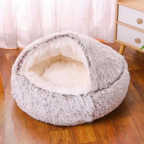 Light Brown Large PawfectFriend Cozy Burrowing Cave Pet Bed for Dogs Cats Kitten Plush Warm Soft V571-740111698849