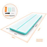 PROFLEX 800x100x20cm Inflatable Air Track Mat Tumbling Gymnastics, Mint & Grey, with Electric Pump V219-PRFTAT8GGA