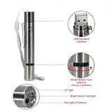 Multi-Function USB Rechargeable Laser Cat Teaser Wand with Stainless Steel Body, Ideal for V1341-ZY-XQX2MY36-SILVER