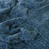 J Elliot Home Leslie Chenille Throw 130 x 160 cm Steel Blue V442-IDC-THROW-LESLIECHENILLE-STEELBLUE-RE