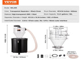 Cyclone Dust Separator with Metal Tank, 4" Retrofit Cyclone Separator for Dust Collectors, ABS Dust V952-DTXFCCQTJZXBLCKLWV0