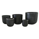 Modern Black Rounded Terrazzo Planters Set of 5 Bulk Savings V637-DP28091
