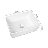 48cm Ceramic Above Counter Bathroom Basin Square Vanity Sink Countertop Wash Basin White V63-841001