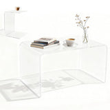 Acrylic Coffee Table Small Clear Acrylic Side Table For Coffee Drink Food Snack in Living Room V985-ACRYLICTABLE