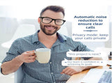 Black Comfortable AI Smart Anti-Blue Light Half-Rimmed Glasses - Lightweight, Stereo Audio, Clear V888-ELOSUNG396782