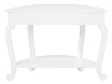 Emilie Cabriole Leg 1 Drawer Half Round Entry Table - White V199-ST001HRCLWH