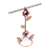 Jewelry Stand Elegant 3D Rose Style Stable Electroplated Metal Jewelry Holder for Necklaces V1294-YM0901-3117260014011