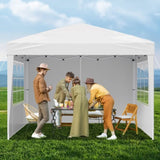 Pop Up Canopy, 2.95 x 2.95 m Instant Canopy Portable Gazebo with 3 Sidewalls & 2 Ventilated Windows, V952-DCSYPPBK1010EPGQXV0