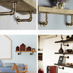 4PCS Pipe Floating Shelf Bracket Industrial Pipe Shelf Bracket Mounting Bracket Storage Racks Decor V324-4PCWBRACKET-CP