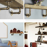 4PCS Pipe Floating Shelf Bracket Industrial Pipe Shelf Bracket Mounting Bracket Storage Racks Decor V324-4PCWBRACKET-CP