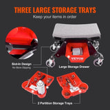 VEVOR Mechanic Stool Creeper Seat 300lb Rolling Shop Stool with Tool Trays V952-DSNHXCD300BYRE1RIV0