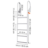 Dock Ladder, Flip-Up 5 Steps, 350 lbs Load Capacity, Aluminum Alloy Pontoon Boat Ladder with 2'' V952-MTZTSFSJFHXJD7UOHV0