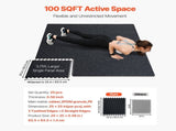 0.56 Inch Thick Gym Floor, 25 Tiles Rubber Top with EVA Foam, 25" x 25" Gym Flooring Workout V952-EVAQXJSHSDZXOXDELV0