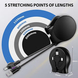40Pack Retractable 3-in-1 Charging Cable, Fast Charging Travel Cable for iPhone, Samsung & Android, V1107-905-78803-BLK-40PACK