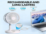 Folding Telescopic 4.5W Portable Height/Tilt Adjustable Rechargeable Cordless Fan V1181-EL0079