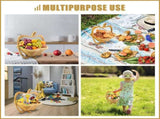 Apple Shaped Collapsible Bamboo Fruit Foldable Fruit Bowl Holder & Snack Dry Fruit Storage V1188-MS-909-001
