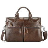 Coffee Men's Genuine Leather Briefcase - Classic Business Messenger Bag V888-ELOSUNG12650