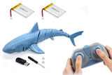 2.4G Remote Control Shark Toy RC Simulation Shark for Swimming Pool Blue V1263-JX-7293-1