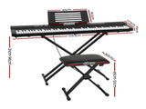 Alpha 88 Keys Electronic Piano Keyboard Digital Electric w/ Stand Stool Pedal EK-DP-881-BK-X-B01