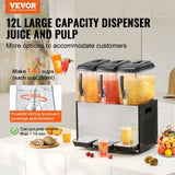 Commercial Beverage Dispenser, 3 Tanks 12 L Per Tank Juice Dispenser, 370W Stainless Steel Ice Tea V952-SYYLJJBSJXS1AAIQKV3