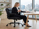 Artiss Executive Office Chair Mid Back Black OCHAIR-G-7023-BK