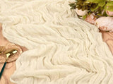 5 Packs 10Ft Ivory Cheesecloth Table Runner, 35" x 120" Rustic Gauze Boho Wedding Table Runner V1259-DP01-A-3519